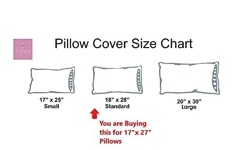 Image of Trance Home Linen 180 TC 100% Cotton Printed Pillow Covers | Pillow Cases | Set of 2 Piece Pillow Covers only |Standard Size (18 X 28 inch, Echo Blue)