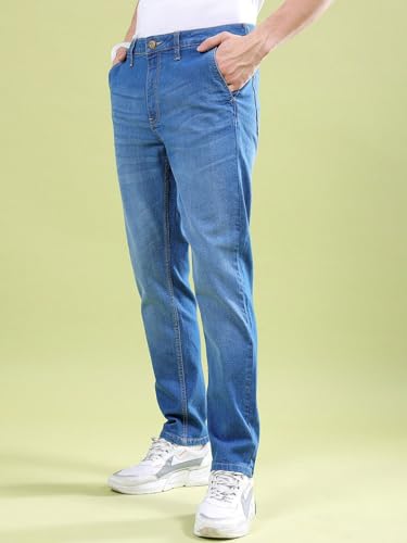 Image of THE INDIAN GARAGE CO Men Slim Fit Solid Mid-Rise Jeans