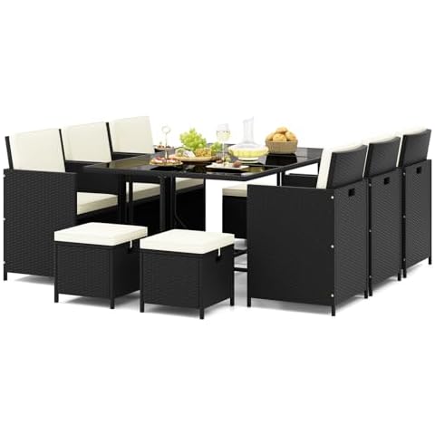 Tangkula 11-Piece Patio Dining Set Cover