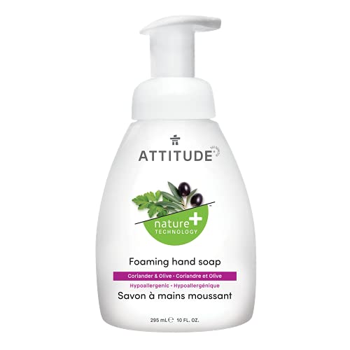 Attitude Foaming Hand Soap, Plant And Mineral-Based Ingredients, Vegan And Cruelty-Free Personal Care Products, Coriander & Olive, 10 Fl Oz (Pack Of 6) #TOP1