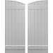 Ekena Millwork ARW101BE621X44PRH Americraft Six 2 Exterior Real Wood Joined Board-n-Batten Shutters w/Elliptical Top (Per Pair), 21"W x 44"H, Primed
