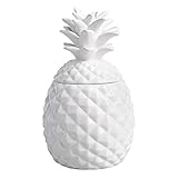 Ceramic Airtight Pineapple Cookie Jar Storage Container Large - White