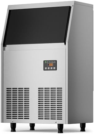 Coolski Commercial Ice Maker Machine, 150LBS/24H Under Counter Ice Maker with 35LBS Ice Storage,Stainless Steel Freestanding Ice Maker for Restaurant, Home, Bar, Office, Party, Outdoor Activities
