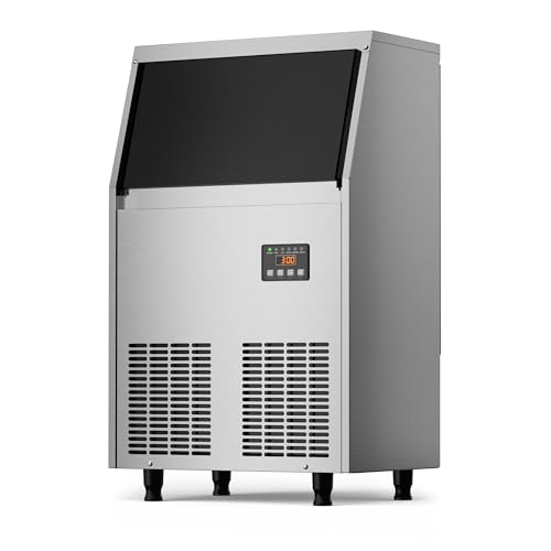 Coolski Commercial Ice Maker Machine, 150LBS/24H Under Counter Ice Maker with 35LBS Ice Storage,Stainless Steel Freestanding Ice Maker for Restaurant, Home, Bar, Office, Party, Outdoor Activities