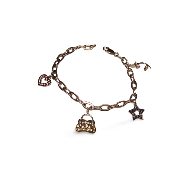 Unbranded 14K White Gold Star Shoe Heart Bag Multi-color Sapphire Diamond Charm Bracelet