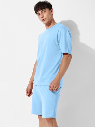 Image of Zombom Combo of Men's Night Suit | Men's Co-ord Set | Lounge-wear Nightdress Pajama Set | Summer Night Wear | Solid Plain Casual Pajama Shorts Set | Beach Wear Pack of 2