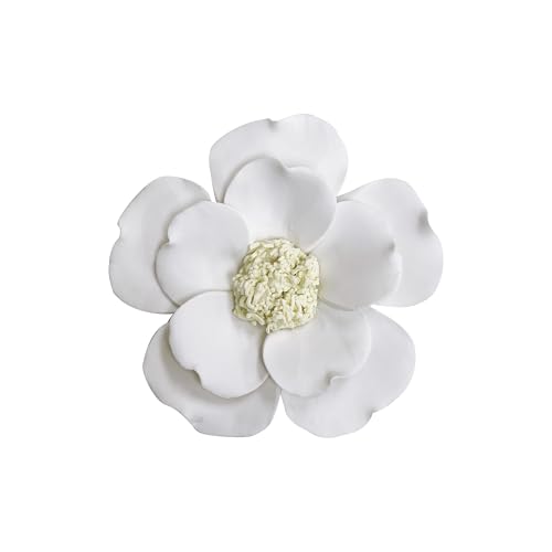 Image of Ceramic Flower Wall Art Decor, Artificial Flower Wall Sculpture,Handmade Ceramic Flowers for Home,Hallway,Living Room, Kitchen,Bathroom (White,Osmanthus, 4.33 inch)