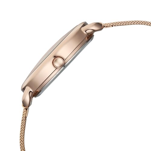 Image of Fastrack Vyb 6.0 Classique Quartz Rose Gold Round Dial Women's Watch | Stainless Steel Mesh Strap Material | Watches for Women Analog | Girl's Analog Watches - FV60091WM01