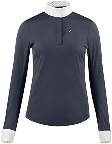 Women's Blaire Long Sleeved Sun Show Shirt, Mesh Under-Sleeves, UV Protection, Moisture-Wicking Nanotex Fabric - Dark Navy - US Size 10