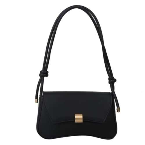 Bolsa Meia Lua Feminina Tote De Ombro Pequena Sofisticada Baguete Estilosa Passeio (Preto)