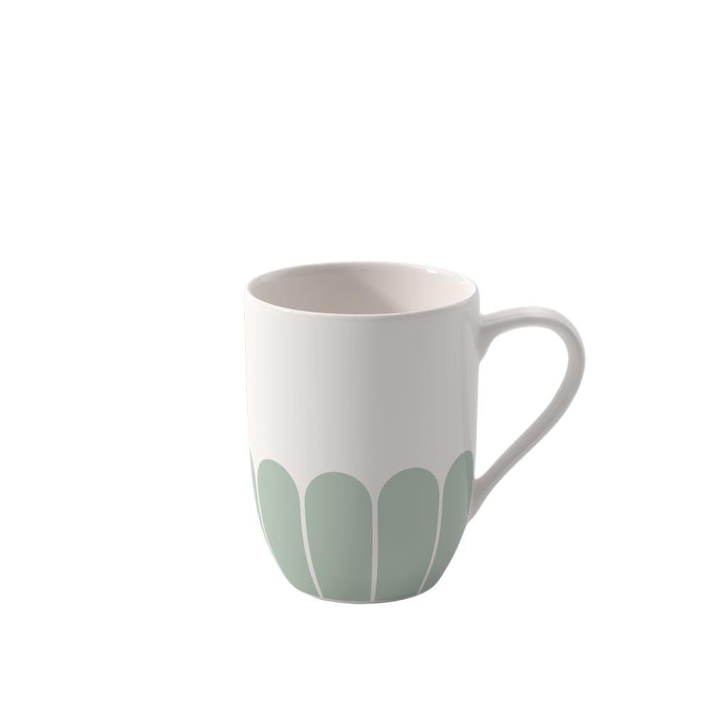 Villeroy & Boch - Fleur vert Mug Green, Dishwasher-Safe, Microwave-Safe, Mug for Coffee & hot Drinks, Tea Cup, Cup with Handle, Coffee Cup, Premium Porcelain