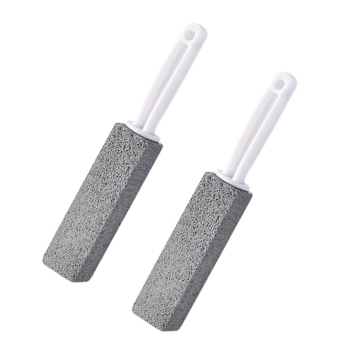 FeiYeup 2Pcs Pumice Stone Toilet Cleaner with Handle Household Removes Rust Limescale Hard Water Stain for Toilets Washbasins