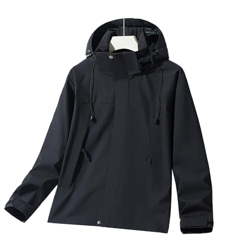 RUMAOZIA Chaqueta de senderismo ligera para hombre, transpirable, chaqueta de softshell, chaqueta de gran tamaño, chaqueta cortavientos, de manga larga, holgada, chaqueta de entretiempo, informal