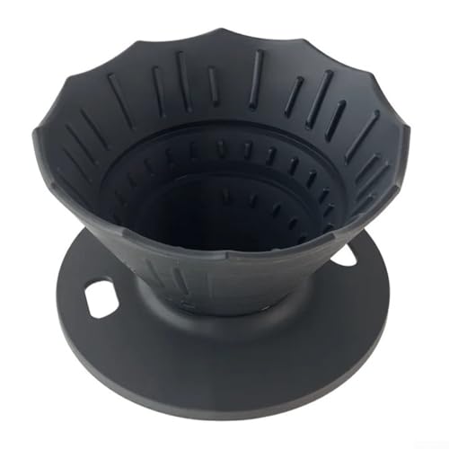 Dripper de café reutilizable plegable de silicona para viajes, camping, cono de filtro portátil, capacidad de 1-2 tazas, color rojo (negro)