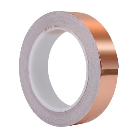 YSYONM Copper Foil Tape 1" x 65ft Conductive Metal Foil Adhesive Tape for Guitar, Crafts, Stained Glass, Solder Paper Circuit, Electrical Repairs and Grounding Cover