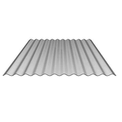 Preisvergleich Produktbild Lichtplatte / Wellplatte / Lichtwellplatte / Profil 76 / 18 / Material Polycarbonat / Breite 1116 mm / Stärke 1,1 mm / Farbe Silber-Metallic / Temperatu