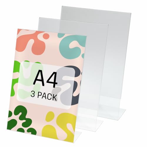 Présentoir de table A4 acrylique Be!Board SY110 transparent lot de 3
