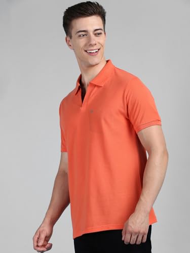 Image of Lux Cozi Men Cotton Regular Fit Polo Neck Half Sleeve Solid Casual T-Shirt with Chest Pocket | Pack of 2 |