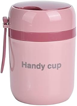 Insulated Soup Containers for Kids, 17oz Food Lunch Containers with Foldable Spoon, Wide Mouth Stainless Steel Vacuum Lunch Box, for Hot/Cold Food Travel Camping