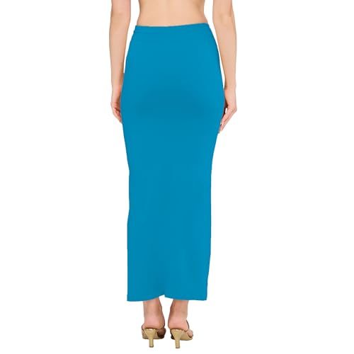 Image of DESI GIRL Cotton Lycra Stretchable Saree Shapewear Petticoat with Drawstring for Women | Fishcut Saree Petticoat with Side Slit for Easy Movement | Saree Shaper | Long inskirt
