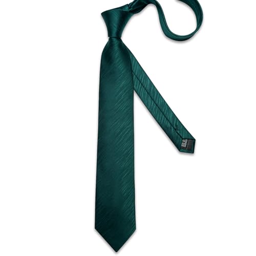 Image of DiBanGu Mens Silk Necktie Solid Color Tie and Pocket Square Cufflink Tie Clip Set Woven Plain Ties for Men Wedding Party
