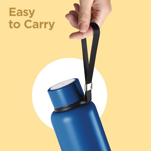Image of Milton Aura 500 Thermosteel Water Bottle 500 ml, 24 Hr Hot and Cold I Leak Proof Lid, ISI Certified I Vacuum Insulated I for Office, Gym, School I Dark Blue