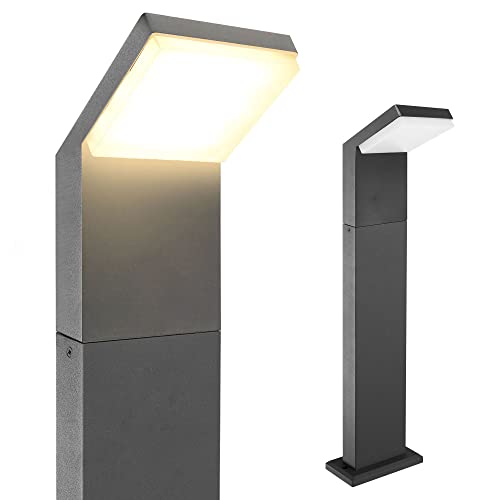 max K O M F O R T LED Standleuchte Außen Schwarz 80cm – Moderne Gartenleuchte IP44 9W 630lm warmweiß – Aluminium Wegbeleuchtung für Terrasse,...