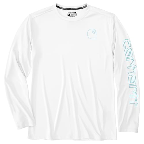 Carhartt Men's Force Sun Defender™ Lightweight Long-Sleeve Logo Graphic T-Shirt, White, XX-Large
