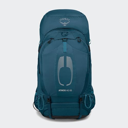 Image of Osprey Atmos AG 65L Men's Backpacking Backpack, Blue S-M