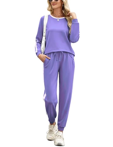Image of Marvmys Women Long Sleeve Tracksuits Fashion 2 Piece Lounge Set Travel Outfits Jogger Set