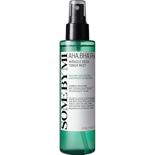 SOME BY MI AHA BHA PHA 30 Days Miracle Body Toner Mist 4.73oz 140ml Body Spray for Back & Chest Body Mist with Tea Tree Niacinamide Korean Skincare