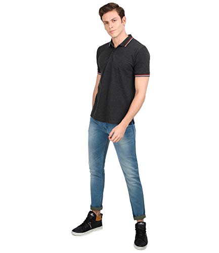 Image of AWG ALL WEATHER GEAR Men's Regular Fit Cotton Polo T-Shirt (SS21-GIZA-PN-CH-XXXL, Charcoal)