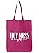 Hot Mess & Doing My Best Cotton Canvas Tote Bag in Hot Pink - One Size