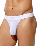 Arjen Kroos Mens Thong Bikini Underwear Thongs for Mens Lingerie Swimsuit Pouch Briefs White