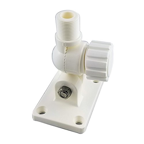 White Water 50039 4-Way Ratchet VHF Antenna Mount with Axis Knob. Color - Ivory