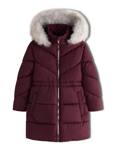 solomate Girls Winter Coats with Hood - Toddler Girls' Outerwear Long Puffer Fleece Lined Jackets for Kids with Long Sleeve