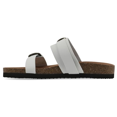 Image of WHITE MOUNTAIN Women's Hardball Double-Buckle Signature Comfort-Molded Footbed Sandal