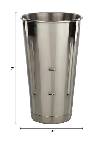 Libertyware Stainless Steel Malt Milkshake Mixing Cup 2 Pack - Two Ice Cream and Milkshake Machine Cups - 30 oz Stainless Steel Malt Milkshake Cup for Milkshake Machines - Two 30 oz Cups