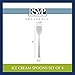 RSVP International Ice Cream Tool Collection, Dishwasher Safe, Large Handle, Spoons, 4 Piece