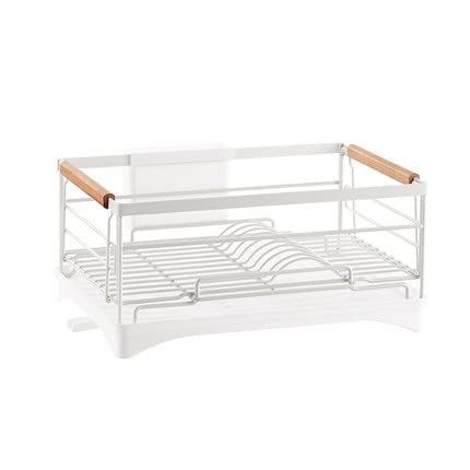 Escurridor de Cuencos de Cocina, Tabla de Secado de Platos de encimera, escurridor de Platos de Acero Inoxidable con Mango de Madera, Soporte para Cubiertos para vajilla y Utensilios (Color: