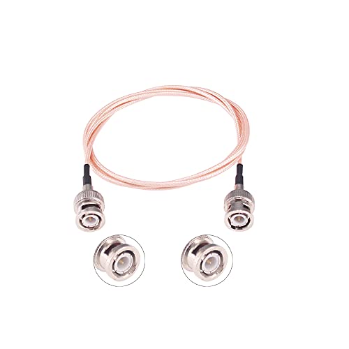 RFaha 1pc BNC Male to BNC Male Extension Coax Cable RG316 3feet 1m RF Coaxial Antenna Jumper(F78-1), Copper - Image 3