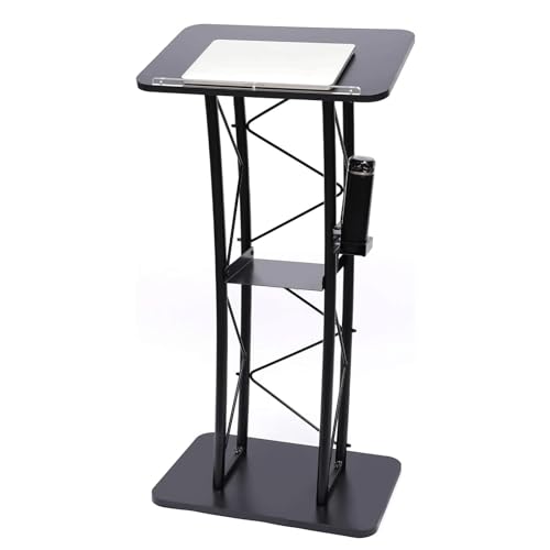 Podium - Atril de pie con portavasos para oficina, escuela y eventos, 40 x 60 x 120 cm, púlpito de presentación
