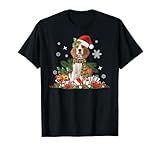 Photo Gallery natale, cane beagle, cappello di babbo natale, luci regali decorazioni maglietta Photo Gallery natale, cane beagle, cappello di babbo natale, luci regali decorazioni maglietta