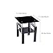 SMARTIK Glass Coffee Table Set of 3, Modern Black Living Room Tables, Coffee and End Tables, 3pcs Coffee Table Set for Living Room (All Black Set of 3)