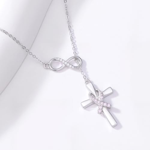 Breast Cancer Necklace Breast Cancer Gifts for Woman 925 Sterling Silver Pink Ribbons Jewelry Gifts for Women Lovers2