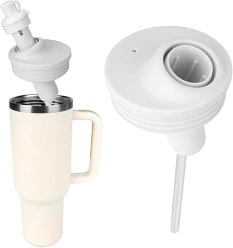 EEKEDO Tumbler Adapter for Stanley to Cirkul Flavors Cartridges Fits for Stanley Quencher 40oz Tumblers Lid Replacement Accessories Flavor Cartridges Adapter for Cirkul BPA Free Silicone White