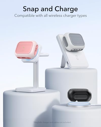 Image of ESR for AirPods Pro 3 Case, Compatible with AirPods Pro Case 3rd Generation (2025), Compatible with MagSafe, Full Drop Protection Cover with Lanyard, Pink