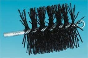 Copperfield 12" Round Polyester Chimney Brush - Black, Medium Firmness, Rust Resistant