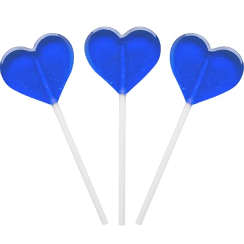 Fruidles Lollipops Mini Heart Shaped Flavored Delicious Lollipop, Individually Wrapped, 5g Lollipop (30 Lollipops, Blueberry)