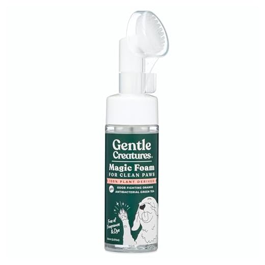 GENTLE CREATURES Magic Foam - Sulfate-Free, Waterless Shampoo Paw Cleaner for Dogs, Cats, Pets - Dry Shampoo, Foot Cleaner Brush - with Orange, Odor Control Wash - Good for Puppy, Sensitive Skin